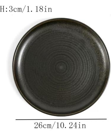 Serving Plates Steak Plate Ceramic Dinner Plate Circular Household Flat Plate Dinner Dessert Plate Kitchen Restaurant Ceramic Flat Plate for Appetizer Dinner and Desserts (Color : B) - Buy Online on SooperMarket.com