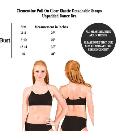 Clementine Apparel Girls Clear Detachable Straps Dance Bra 12-14 Black - Buy Online on SooperMarket.com