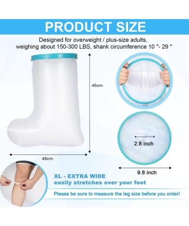 Besuso 1 Piece Waterproof Leg Cast Cover for Shower Adult Reusable Shower Boot Cover for Leg Foot Ankle - Buy Online on SooperMarket.com