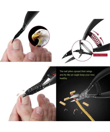 Professional Podiatrist Toenail Clipper for Thick/Ingrown Nails - Surgical Stainless Steel, Rubber Handles, Recommended by Foot Surgeons - Suitable for Men, Seniors, Adults (Black) - Buy Online on SooperMarket.com