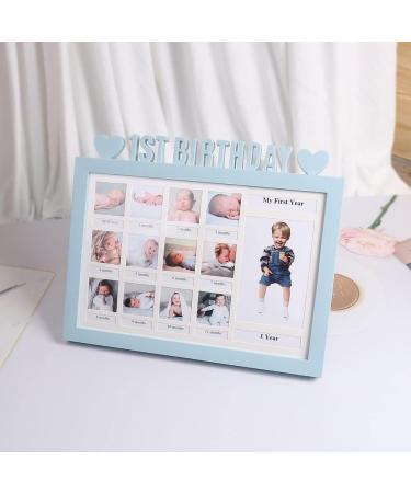 First Year Photo Moment Frames Diy 0-12 Month Picture Display Plastic Collage Frame Memory Gift Blue - Buy Online on SooperMarket.com