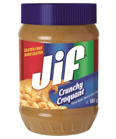 Jif Crunchy Creamy Peanut Butter Smooth & Creamy Texture No Stir 500g Jar Crunchy 500 g (Pack of 1)