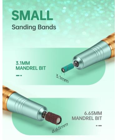 Small Sanding Bands for Nail Drill - 240 Fine Grit 80Pcs Set for Acrylic Nail Gel Removing & Shaping - 3.1mm Mandrel Bit - Green #240 Grit - Buy Online on SooperMarket.com