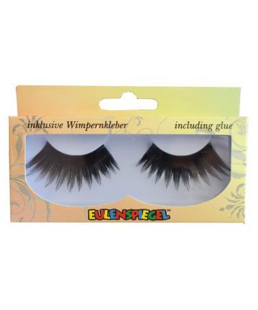 Eulenspiegel 000670 - Artificial eyelashes black long jagged for carnival theme party