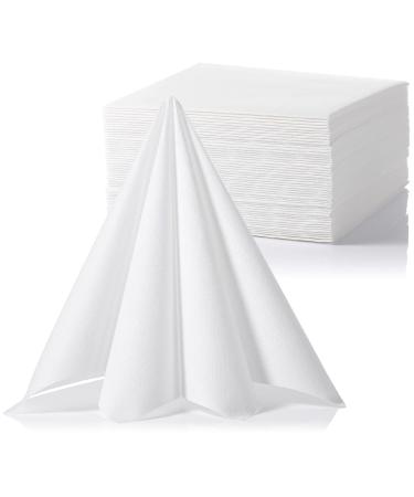 LEKOCH 50 PCS Disposable Napkins White Air Laid Cloth-Like Napkins For Wedding Premium QUALITY 40x40