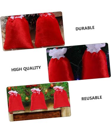 OFFSCH 8pcs Christmas Plush Bag Decor Xmas Present Bags Candy Storage Pouch Christmas Tree Pendant - Buy Online on SooperMarket.com