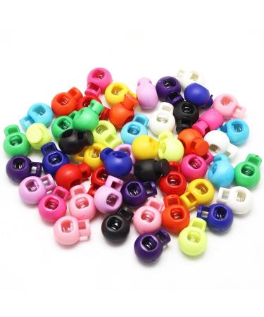 Hysagtek Plastic Cord Locks for Drawstrings Shoelaces 100 Pcs Adjustable Round Cord Stops Drawstring Stoppers Clip String Lock Drawstring Clasp Toggles for Paracord Backpacks Assorted Colors Multicolor