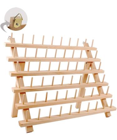 BAENRCY 2-Pack Wooden Thread Holder Sewing and Embroidery Thread Rack - 60-Spool Organizer with Hook - Buy Online on SooperMarket.com