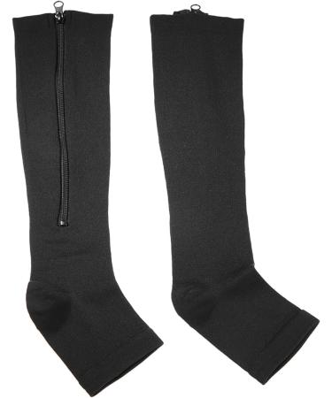 Calf Compression Stockings for Men & Women | Knee Support Socks for Varicose Vein Relief | Breathable Elastic Footstulps for Lymphedema (S/M) - Black - Buy Online on SooperMarket.com