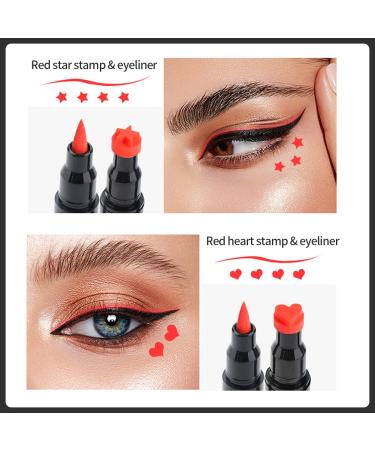 10 Pack Liquid Eyeliner Stamp Set | Waterproof Smudgeproof Long Lasting Pen | 8 Eyeliner Stamps, 2 Eyebrow Pencils | Variety of Designs - Buy Online on SooperMarket.com