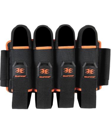 Empire Omega Paintball 4 Pod Harness Hook & Loop Strap Pack Black w/Orange, Black / Orange