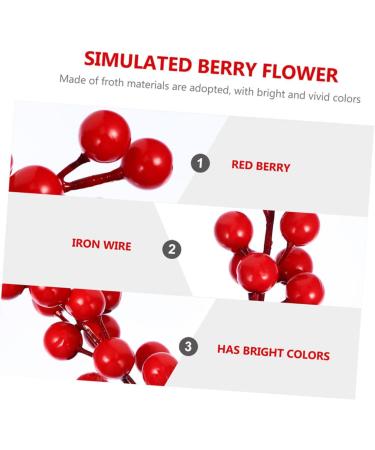 HOMSFOU 25 Pcs Artificial Berry Cuttings Christmas Holly Berry Red Berries Decoration Artificial Red Berry Stems Branches Christmas Berry Branches Red Cherry Foam Flower Arrangements Red 50X5.5CM - Buy Online on SooperMarket.com