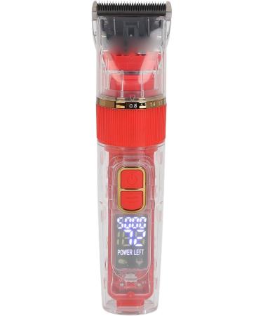 Buy Transparent Electric Hair Clipper | Hair Cutting Kit with 4 Guided Combs - Rechargeable & Ergonomic - Ideal for Salon Use (Red - Buy Online on SooperMarket.com