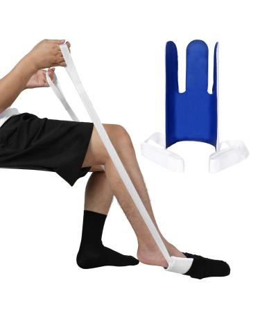Antdvao Sock Aid Kit- Easy to Put on Take Off Socks Support Stocking Aid Light and Easy to Wear Shoe Horn with Hooks Suitable for Independent Living Aids Help Put on Shoes/Socks/Shirts (Blue)