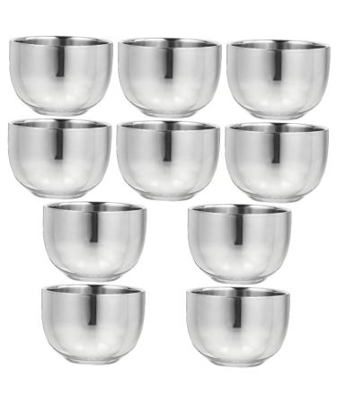 Minkissy 10 bei -shaving soap peel shave shaving foam shell shaving shell made of stainless steel soap foam shell razor for men tool gifts father mug smooth steel 7.4x7.4cmx5pcs silverx5st