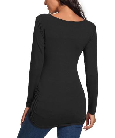 Love2Mi Maternity Nursing Shirt - Short Sleeve V-Neck Breastfeeding T-Shirt - Pregnancy - Dark Black - Size L - Buy Online on SooperMarket.com