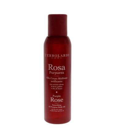 L'Erbolario Purple Rose Body Oil - Scented Moisturizer for Soothing Massage & Smooth Skin - 4.2 oz - Ideal for Dry & Sensitive Skin - International Shipping Available - Buy Online on SooperMarket.com
