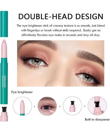 Aaiffey 2PCS Eyeshadow Stick Set Eye Brightener Stick Waterproof Glitter Eyeshadow Pencil Highlighter Eye Liner Shimmer Creamy Long Lasting Eye Makeup (1#Pink+4#Mauve Taupe) Color - Buy Online on SooperMarket.com