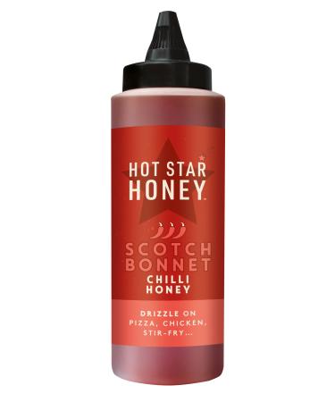 Hot Star Honey Chilli Sauce | Hand Crafted Scotch Bonnet Sauce | Hot Honey Perfect for Chicken Pizza Pasta Steak and Noodle - 340g bottle
