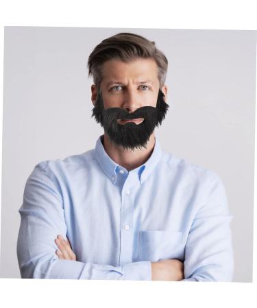2pcs Fake Beard Party Supplies for Adults Halloween Decor Prom Decor Old Man Stick-on Mustache Fake Beard Costume Halloween - Buy Online on SooperMarket.com
