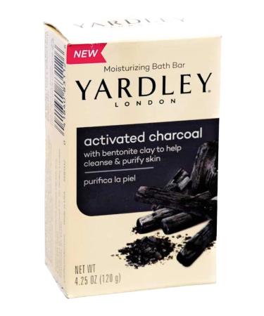 Yardley London Activated Charcoal moisturizing bath bar 4.25oz - 3 pack bundle