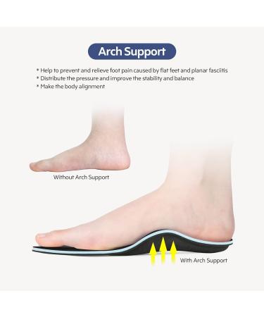 3ANGNI Orthotic Arch Support Insoles for Plantar Fasciitis and Flat Feet - Men and Women Orthopedic Shoe Inserts for Metatarsalgia and Overpronation - UK-8-270MM 107a-black - Buy Online on SooperMarket.com