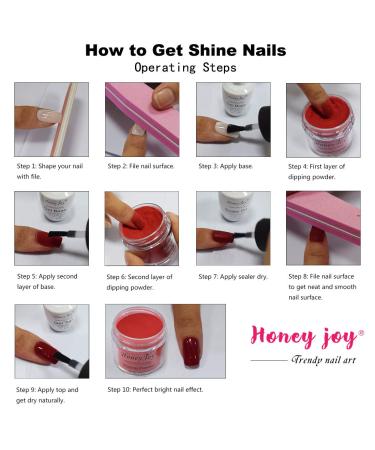Honey Joy Rose Pink Dip Powder Nails Kit - Set of 6 Boxes | Hot Pink Nail Dipping Powder Colors | No Lamp Cure Required | Gel Polish Effect | Even & Smooth Finish - Buy Online on SooperMarket.com