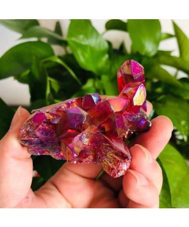 100g-200g Small Size Natural Red Aura Quartz Crystal Stone Geode Cluster 1pc Suitable for Home HOMEZHOU (Color : 1pc 145g-180g) - Buy Online on SooperMarket.com