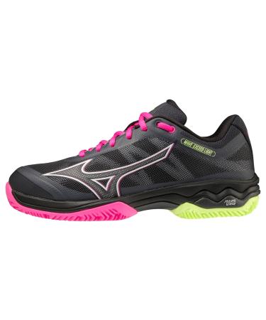 Mizuno Women's Wave Exceed Lgtpadel Tennis Shoe 40.5 EU Pinkglo Neolime Ebony