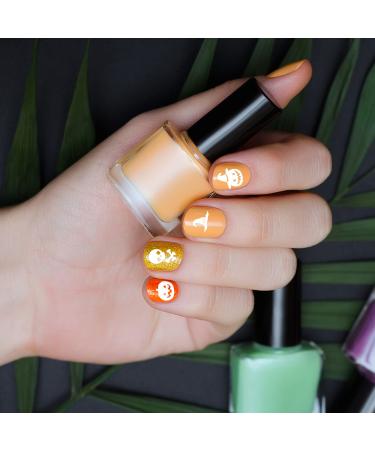 Uonlytech nail blemts 6pcs Halloween Nail Art Plates Sch Pumpkin pattern nail punch templates kit halloween manicure templates for diy nail art manicure template
