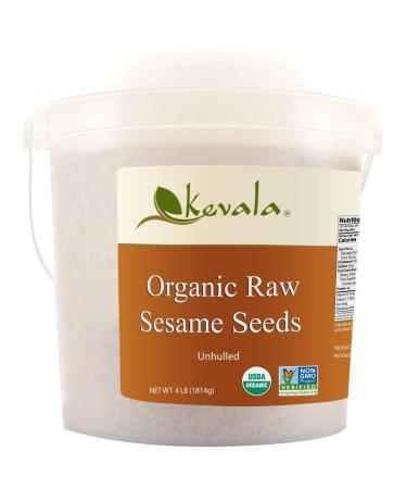 Kevala Organic Raw Sesame Seeds 4Lbs (WHITE)