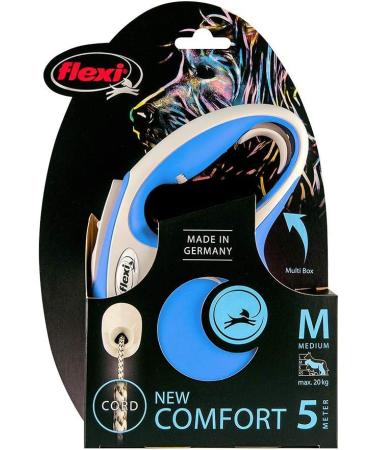Flexi New Comfort Retractable Rope Leash Blue M 5m - Durable & Stylish Dog Leash for Ultimate Control | International Shipping - Buy Online on SooperMarket.com