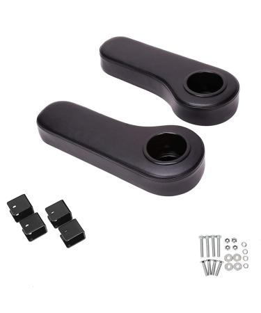 Golf Cart Rear Seat Arm Rests | No Drilling Required, Universal Arm Rest Fits on EZGO, Club Car, Yamaha Golf cart with Rear seat Black