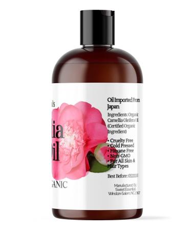 Sweet Essentials Organic Camellia Seed Oil - 100% Pure & Organic Japanese Beauty Oil for Hair & Skin - 4oz Bottle - Buy Online on SooperMarket.com