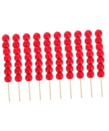 Warmhm 10 Pcs Simulated Candied Haws Snacks Fruit Toy Chinese New Year Party Favor Artificial Candy Sugar Coated Haws Toy Candied Preserved Haws Toys Foam Chinese Style Hawthorn Toddler