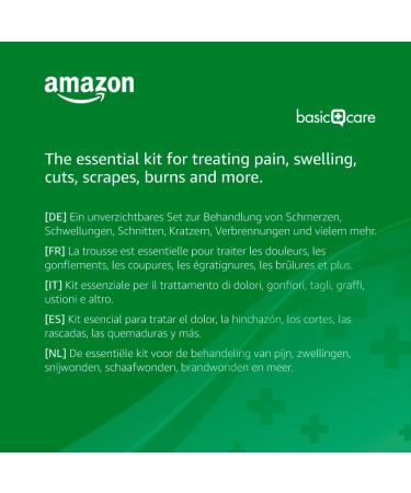 Amazon Basic Care First Aid Kit - 56 Pieces Green | Premium Emergency Supplies for Home & Travel - Buy Online on SooperMarket.com