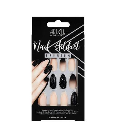 Ardell Nail Addict Premium Black Stud & Pink Ombre 0.07 oz (2 g)