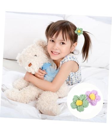 EXCEART 2pcs 1 12pcs Clothing Accessories Knitted Flower Charm Child Crochet Hair Accessories Yarn Purple Greenx2pcs 5X5X1CMx2pcs - Buy Online on SooperMarket.com