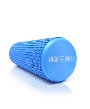 High Pulse fascia roll |Pilates roll including fitness band + free exercise poster - multifunctional foam roll ideal for muscle strength & massage of fascia (blue | 43 cm) blue 43 cm