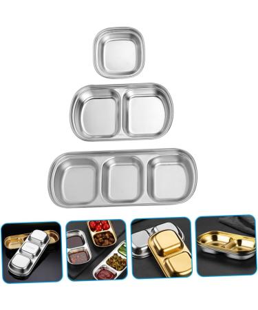 MAGICLULU Dining Tableware 9 Pcs Seasoning Dish Japan 304 Stainless Steel Household Seasoning Plate 20x8cmx3pcs As Shownx3pcs - Buy Online on SooperMarket.com