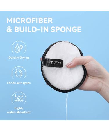 FASPLENDOR Reusable Makeup Remover Pads - Washable Microfiber and Sponge, Dual Texture for Facial Cleansing and Body Exfoliating, Large Size 4 Count with Laundry Bag - Buy Online on SooperMarket.com