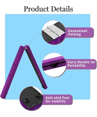 UMIKOOL DIRECT 8FT Balance Beam for Gymnastics - Non Slip Rubber Base - Professional Home Training Equipment - Dark Purple - Buy Online on SooperMarket.com