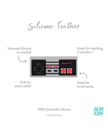 Bumkins Nintendo Textured Silicone Teether - Soft & Flexible Sensory Gum Soother - NES Controller Design - 1 Count - Buy Online on SooperMarket.com