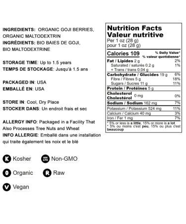 Organic Goji Berry Powder 4oz - Non-GMO, Kosher, Raw, Vegan | Maltodextrin Free - Buy Online on SooperMarket.com