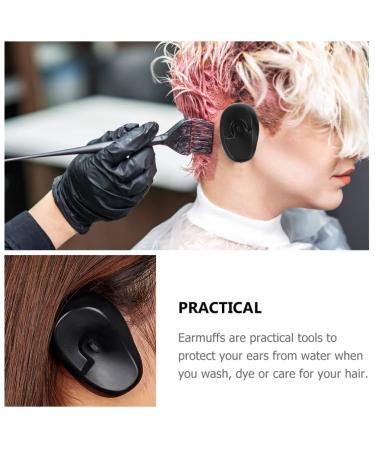 KALLORY Hair Dye Ear Cover Earmuffs - 8PCS Black Pink - Salon & Home Hairdressing Accessory - Buy Online on SooperMarket.com