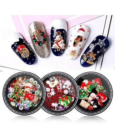 Brensty Nail Colorful Nail Christmas Rhinestone Series 3D Manicure Nail Art Decor DIY Studs Pearl Jewelry SD-04 - Buy Online on SooperMarket.com
