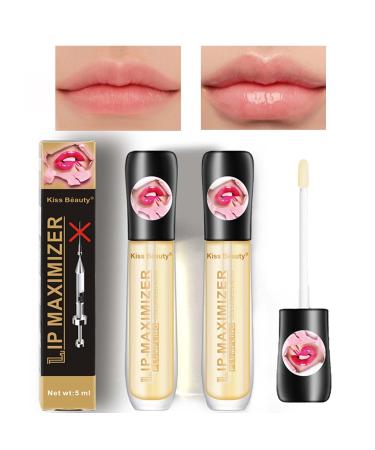 Lip Balm Plumping Lip Gloss Clear Lip Oil Waterproof Liquid Lip Plumper Strong Moisturize Lipstick Long Lasting Nutritious Lip Plumper Makeup Set (Peach -1PC)