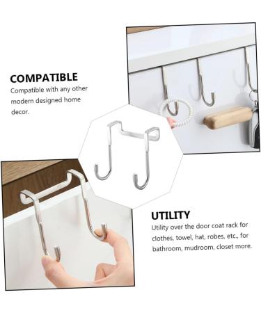 CHILDWEET Stainless Steel Hooks 3pcs Wall Hanger Hooks Key Hanger Wall Clothes Rack Bathroom Hangers Wall Hook Ordinary 7.5X6.5CM Silver - Buy Online on SooperMarket.com