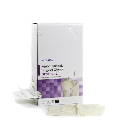 McKesson Perry Synthetic Surgical Gloves Disposable Sterile Pair Polychloroprene Surgical Glove Extended Cuff Length Size 6.5 50 ct