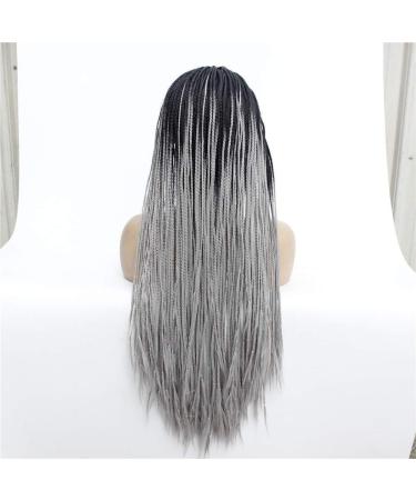 Shop Gradient Long Straight Front Lace Wig with Braids - International Shipping Available - Buy Online on SooperMarket.com
